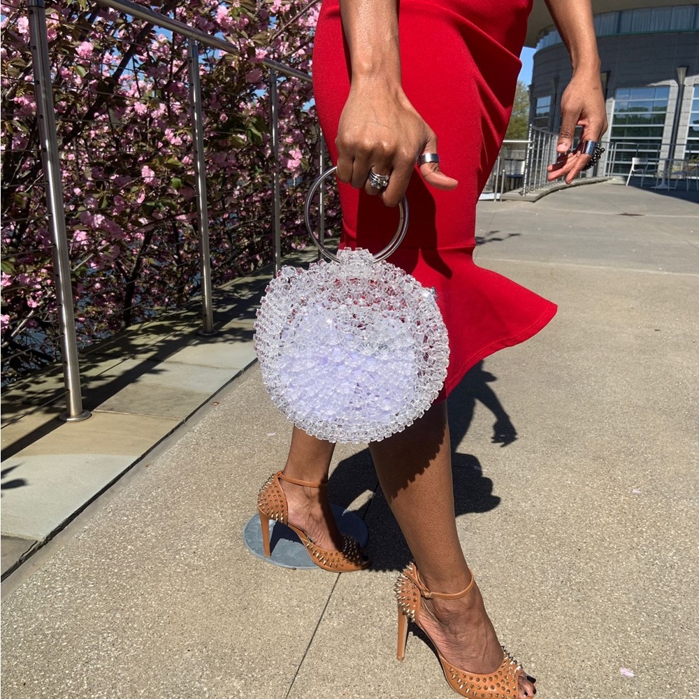Very stylish handmade beaded evening bag.